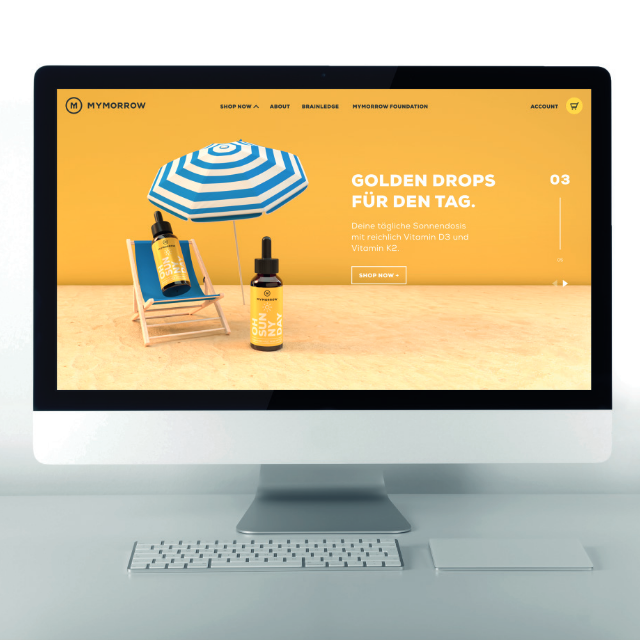 Webshop Design für die Supplementmarke Mymorrow
